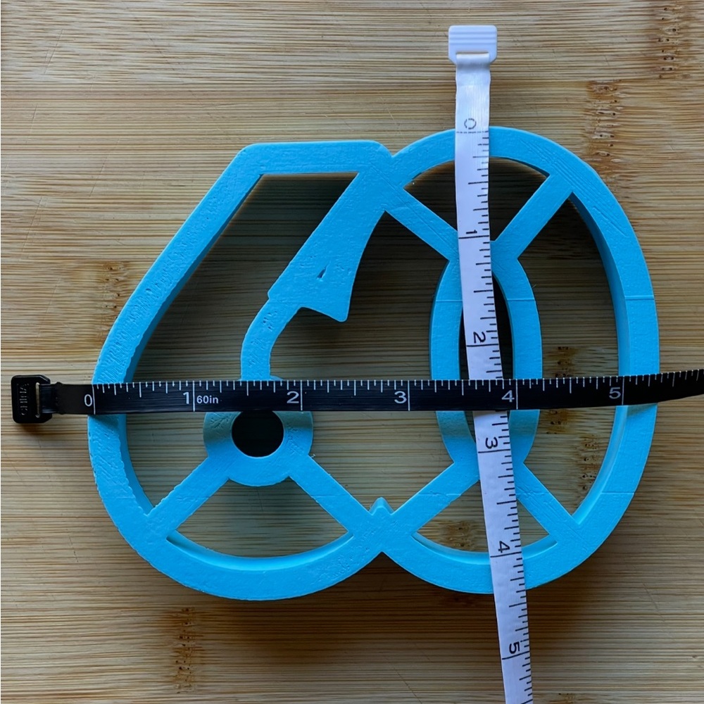 Cookie Cutter Big “60” Blue 3-D Printed Geometric - Picture 2 of 4